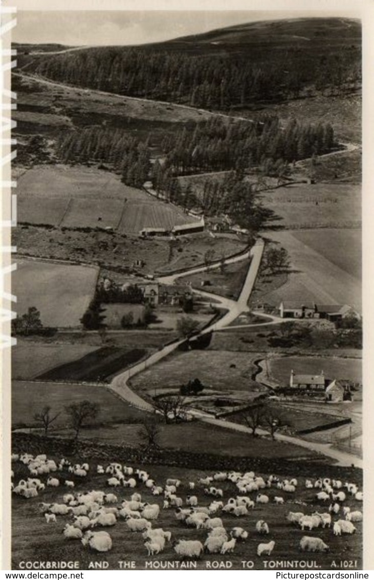 COCKBRIDGE AND THE MOUNTAIN ROAD TO TOMINTOUL OLD R/P POSTCARD SCOTLAND - Banffshire