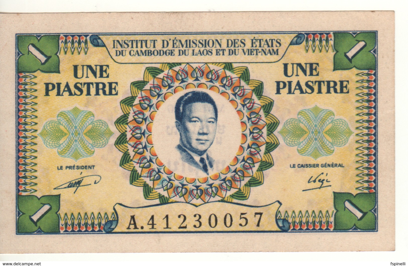 FRENCH INDOCHINA   1  Piastre    Vietnam   P104   (ND 1953 )    UNC - Indochina