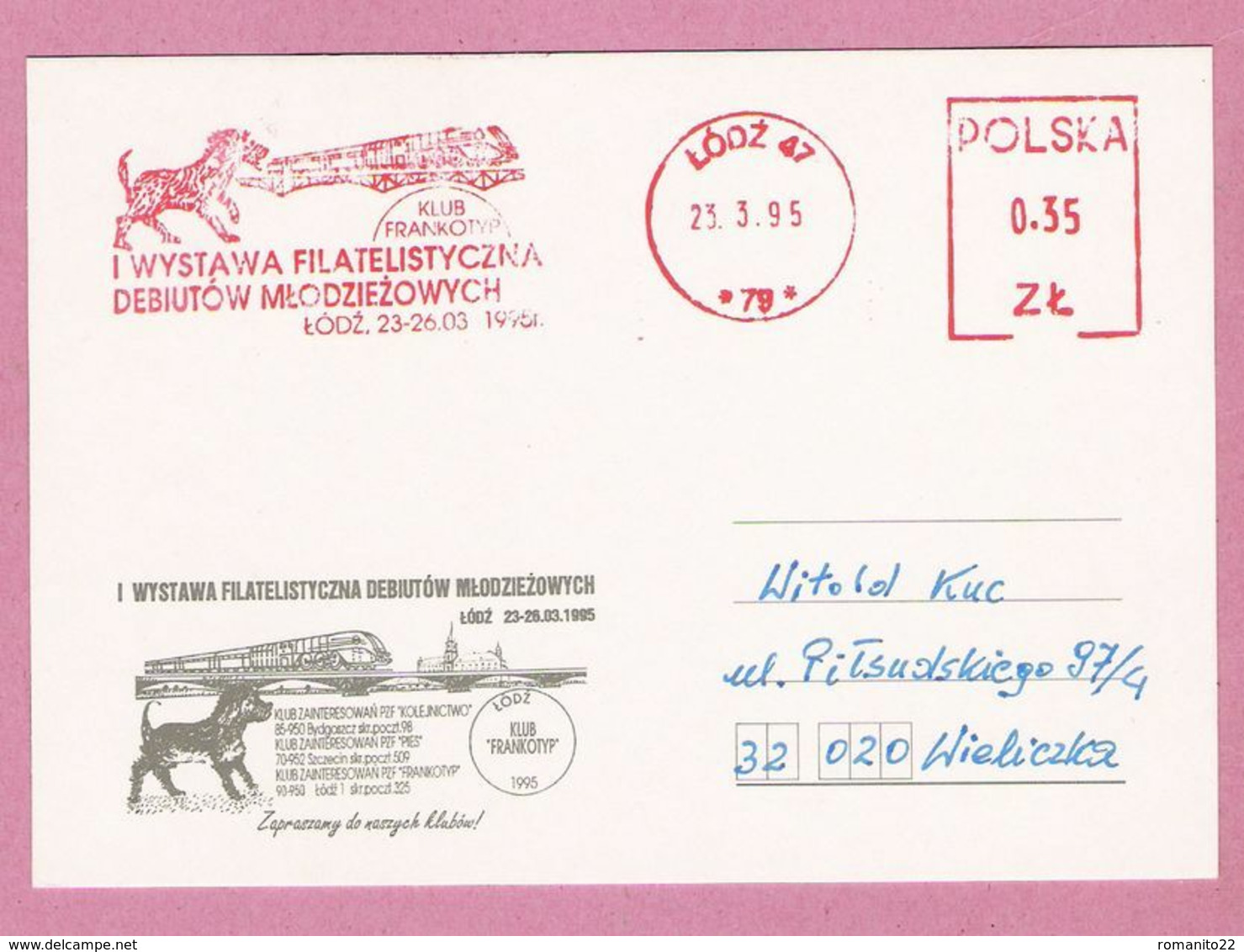 Poland 1995, Lodz , EMA Meter Dog, Dogs , Chien, Hund,  Chiens, Perros, Train, Bridge, Pont - Dogs
