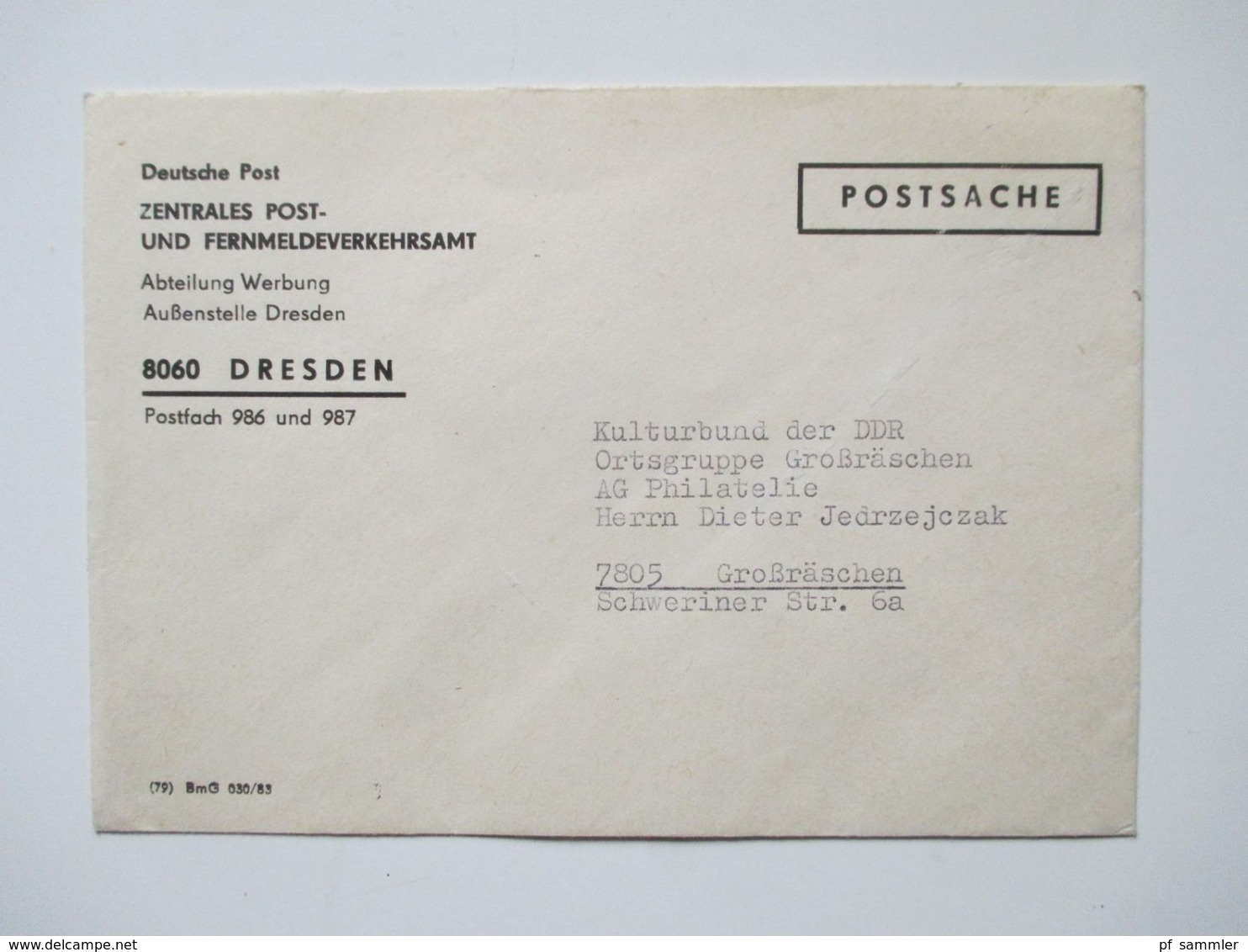 DDR 1970er / 80er Jahre insgesamt 9 portofreie Belege / PK Postsache, Wirtschaftsdrucksache, Gebühr bezahlt