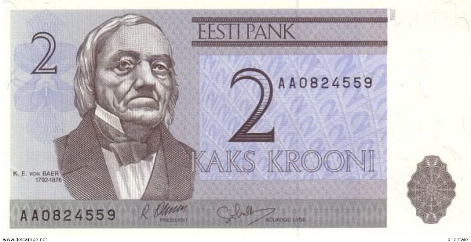 ESTONIA P. 70a 2 K 1992 UNC - Estonia