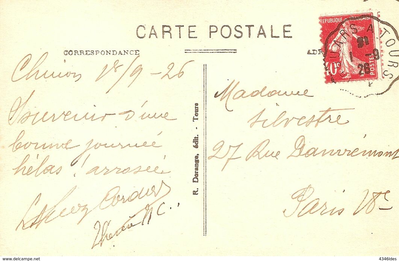 Semeuse N° 194. Variété Piquage à Cheval. - Briefe U. Dokumente