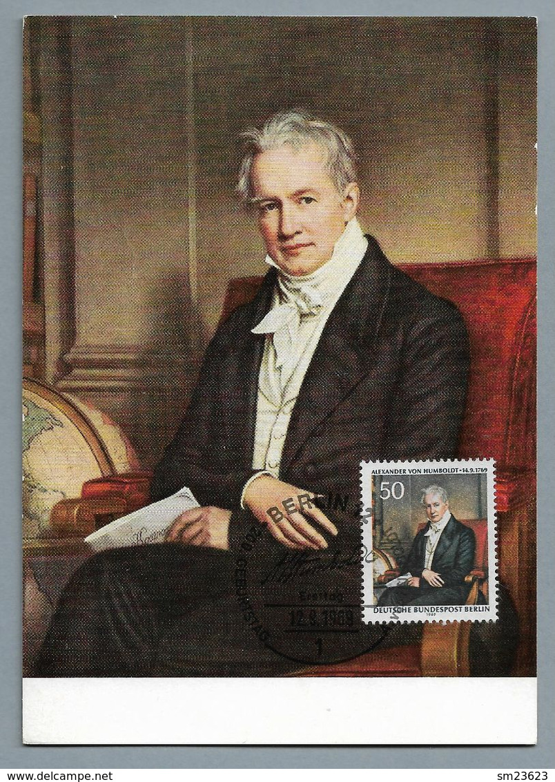 Berlin 1969  Mi.Nr. 346 , 200. Geburtstag Von Alexander Freiherr Von Humboldt - Maximum Card - Stempel Berlin 12.09.1969 - Maximum Kaarten