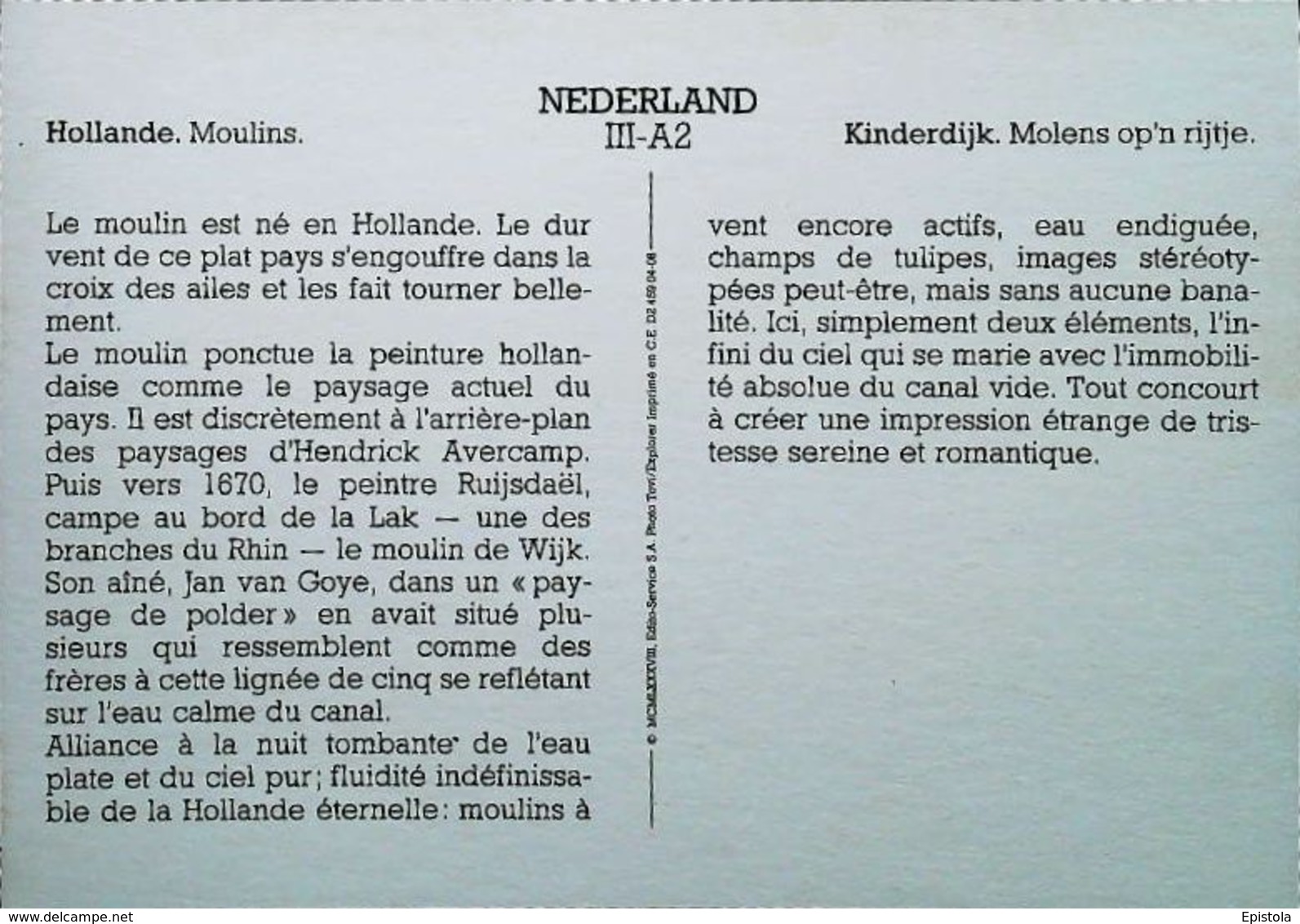 Hollande Moulin Années 80's - Kinderdijk