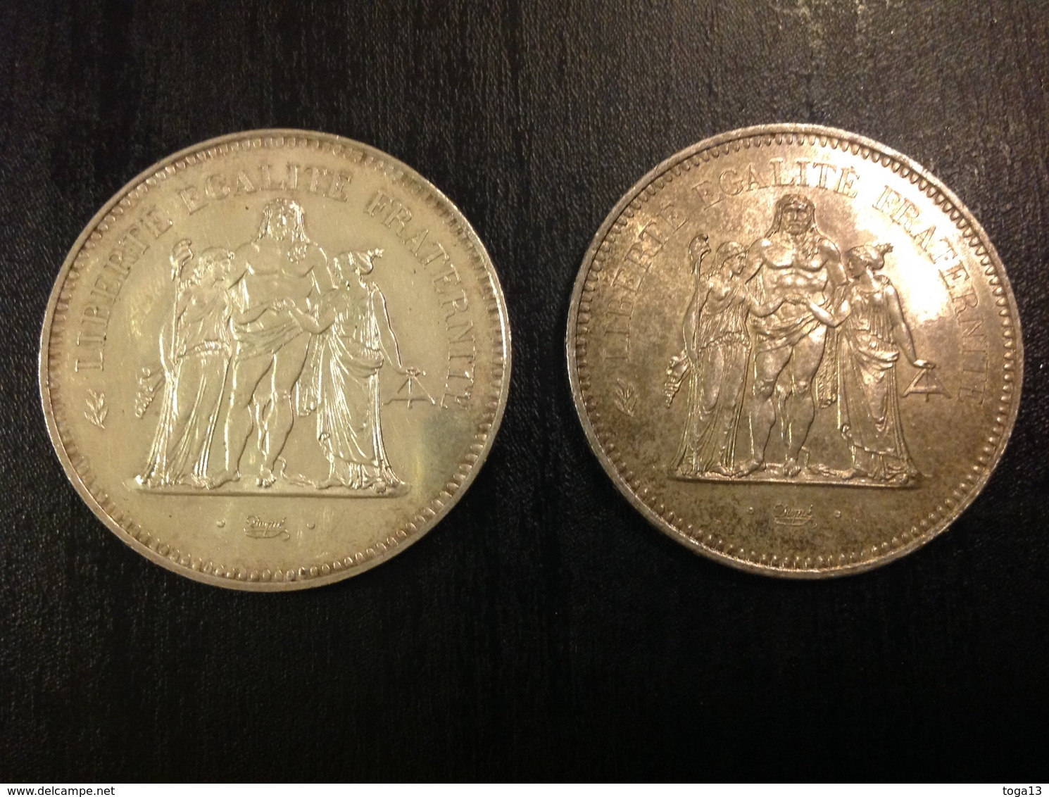 2 PIÈCES 50F ARGENT 1974 & 1976 - M. 50 Francs