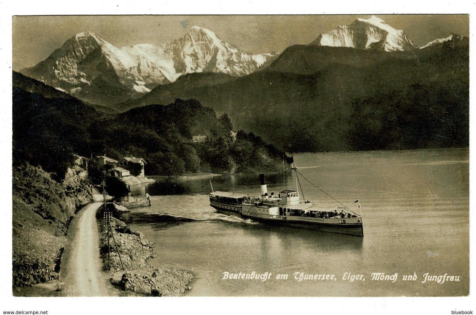 Ref 1390 - 1924 Real Photo Postcard - Paddlesteamer Beatenberg Am Thunersee Switzerland - Beatenberg