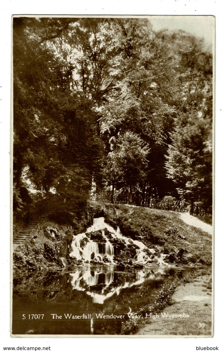 Ref 1390 - 1932 Real Photo Postcard - Waterfall Wendover Way - High Wycombe Buckinhamshire - Telephone Slogan - Buckinghamshire