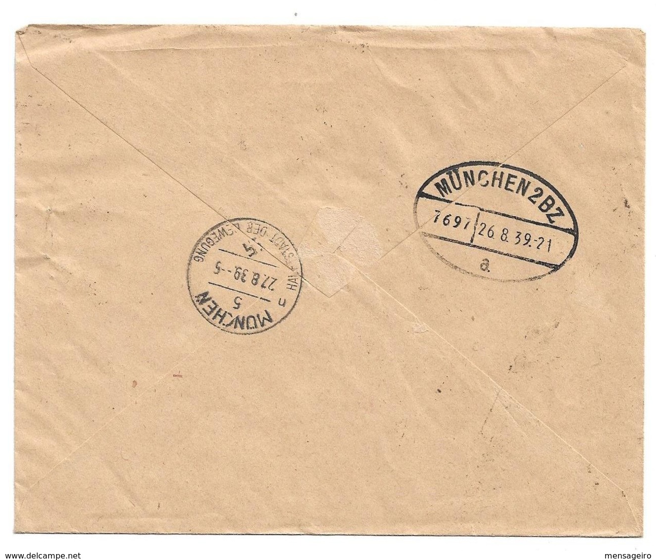 (C14)- Y&T N°449 X5 +414 -LETTRE RECOMMANDEE PARIS AFFRANCHISSEMENTS=>ALLEMAGNE 1939 TARIF DU 01/12/1938 0.20F EN TROP?? - Storia Postale