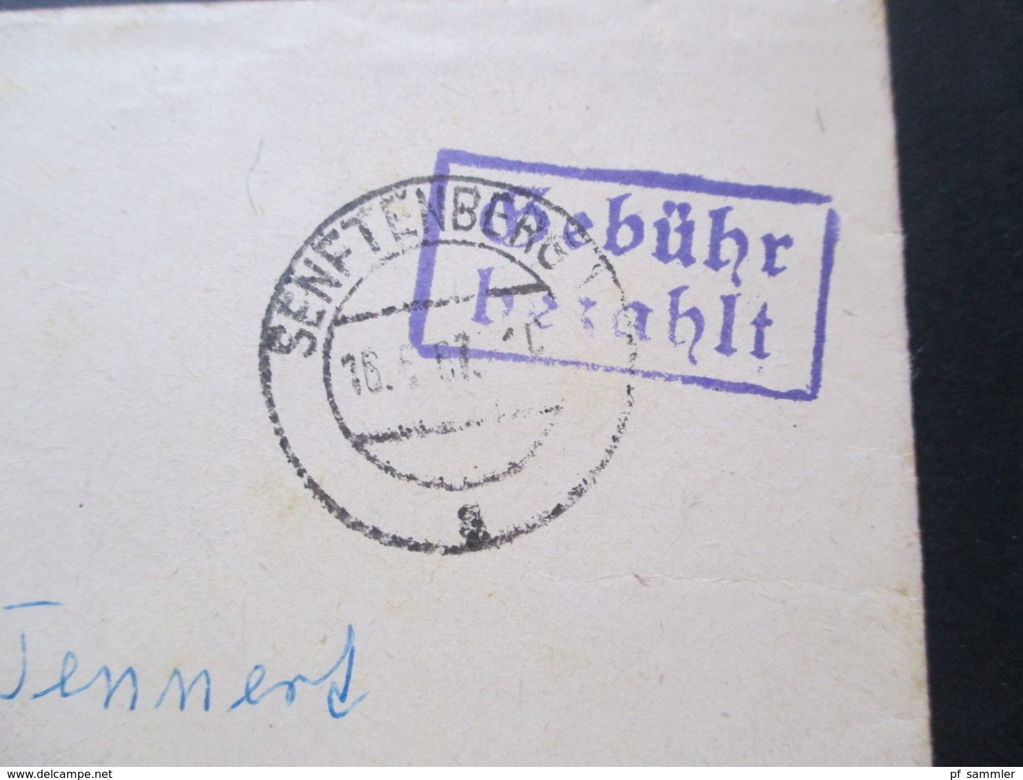 DDR Stempel Gebühr Bezahlt Senftenberg 1967 Drucksache VEB Wasserversorgung Und Abwasserbehandlung Cottbus / Senftenberg - Briefe U. Dokumente