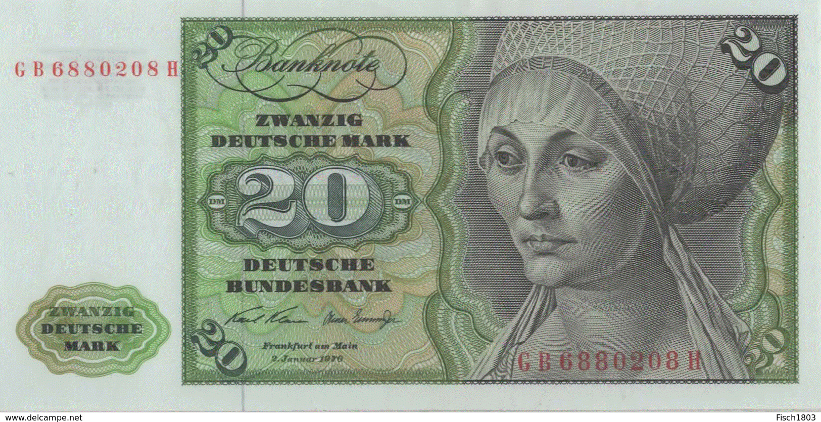BRD Ro 271a 20 DM Serie GB...H 1970 UNC - 20 Deutsche Mark