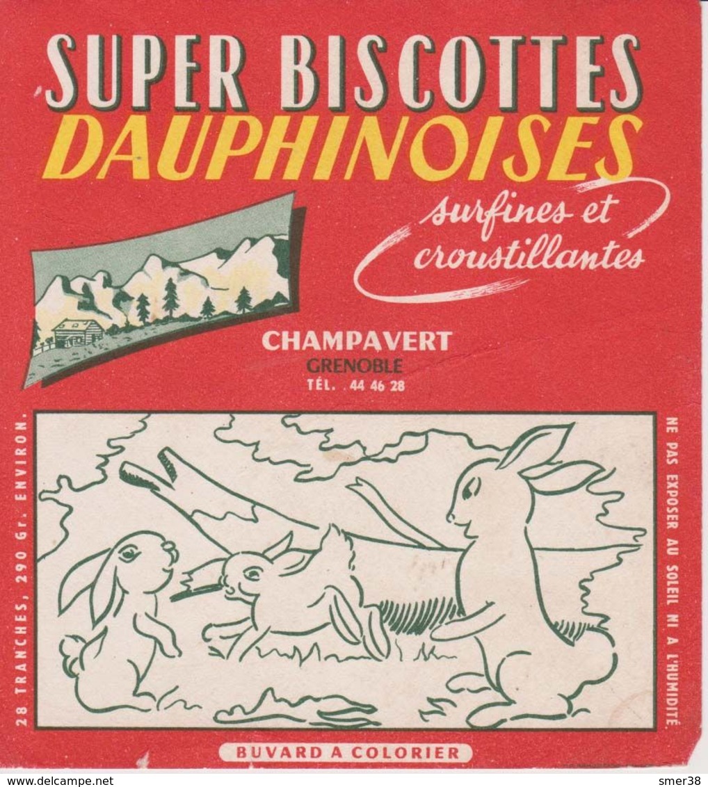 Super Biscottes Dauphinoises - Champavert (Grenoble)  - Buvard A Colorier - Biscottes