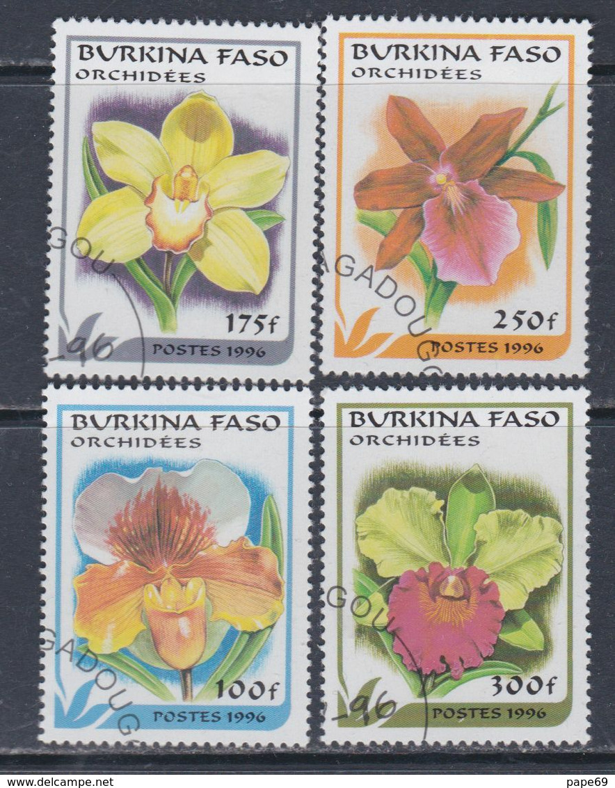 Burkina Faso N° 994 A / D O Flore : Fleurs : Orchidées, La Série Des 4 Valeurs Oblitérées, TB - Burkina Faso (1984-...)