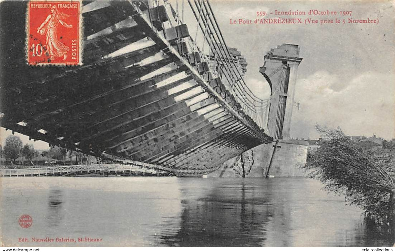 Andrézieu           42        Inondations 1907.  Le Pont        (voir Scan) - Altri & Non Classificati