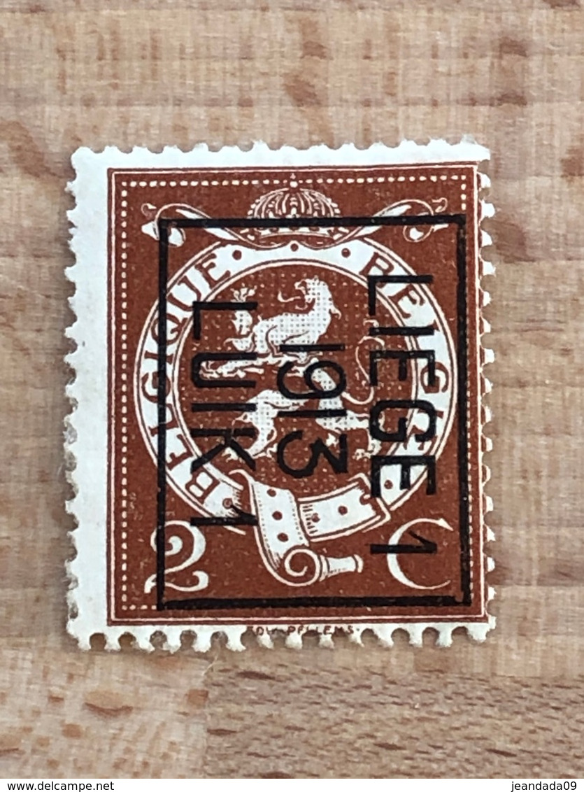 43B Liège 1 1913 Liège 1 Sans Bandelette Voir Scan Peu Fréquent Cote 700 FB - Typos 1906-12 (Wappen)