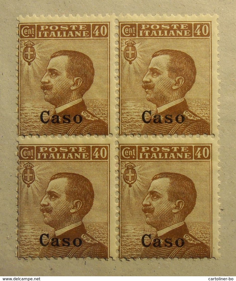 Quartina Caso 40 Cent. Vittorio Emanuele III Michetti - Aegean (Caso)