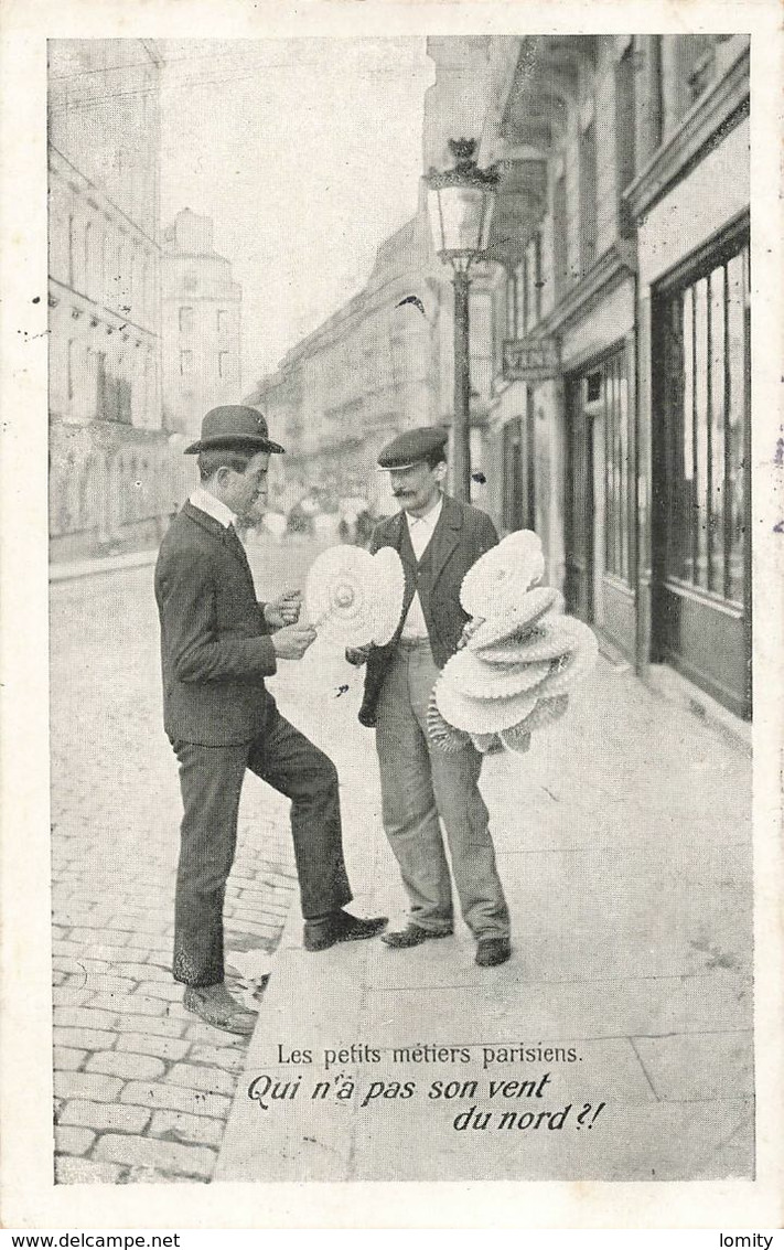 75 Paris Les Petits Métiers Parisiens Qui N'a Pas Son Vent Du Nord Camelot Cpa Carte Voyagée Cachet 1906 - Straßenhandel Und Kleingewerbe