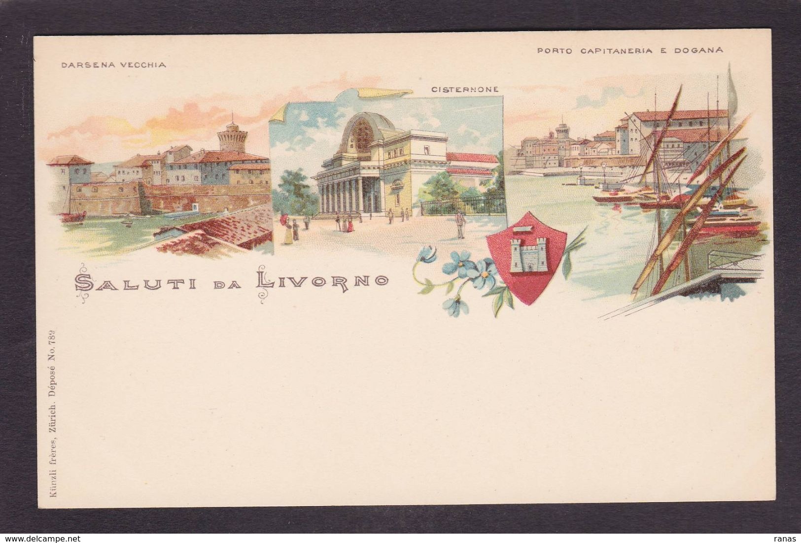 CPA Italie Livourne Livorno Non Circulé Litho Gruss - Livorno