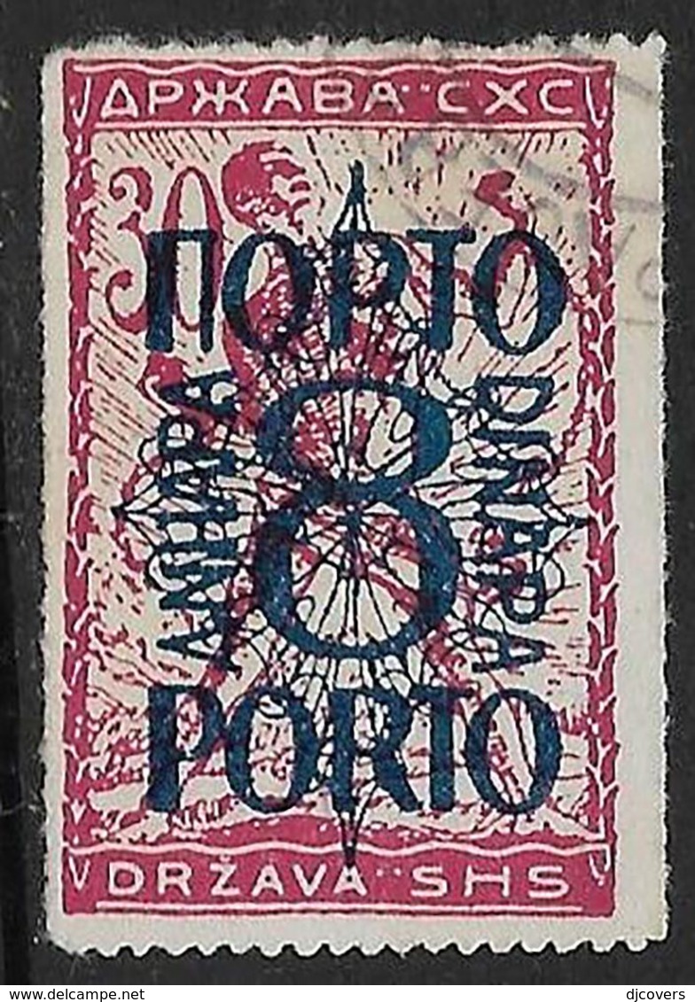 Yugoslavia Slovenia SHS 1920 Postage Due Used Roulette 8din - Oblitérés