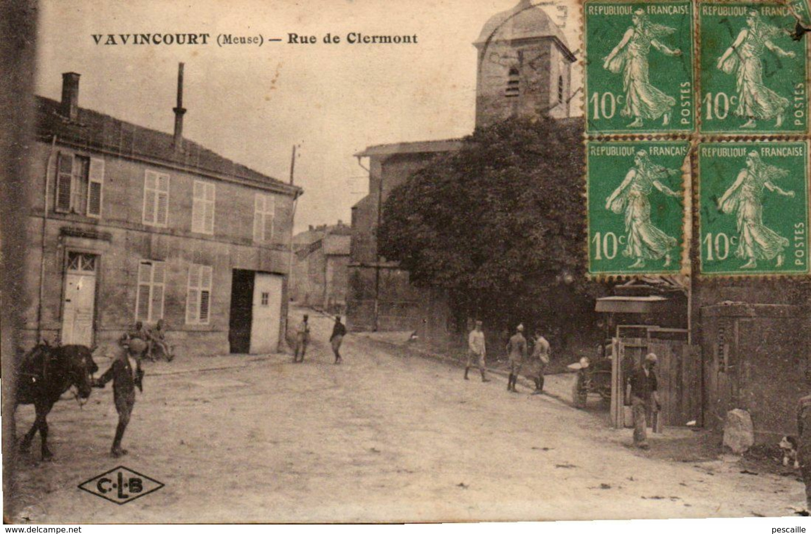 55 MEUSE - CP ANIMEE VAVINCOURT -6 RUE DE CLERMONT - CLB - CIRCULEE EN 1927 - Vavincourt