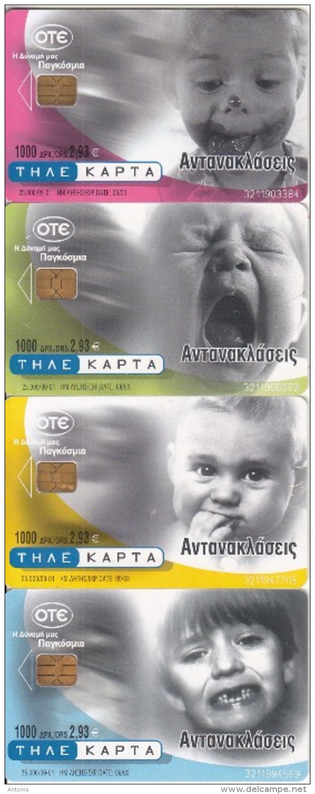 GREECE(chip) - Set Of 4 Cards, Reflections, Tirage 25000, 09/01, Used - Collezioni
