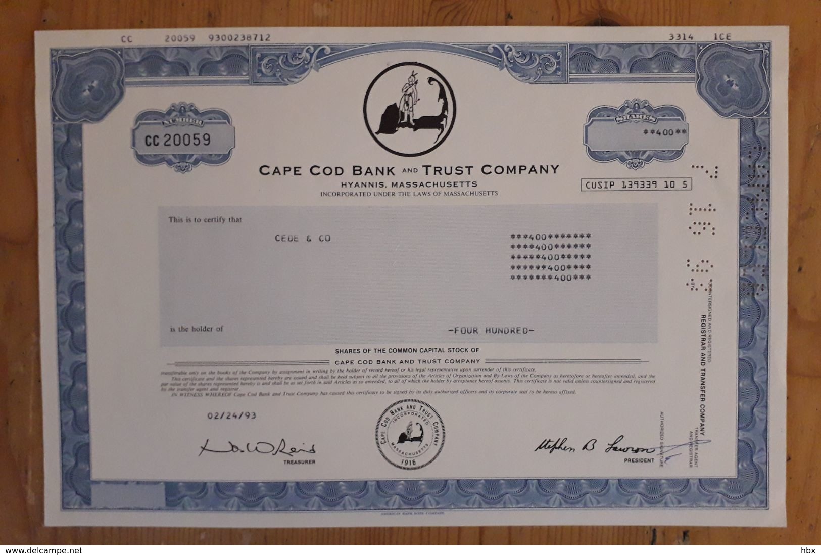 3x US Bank Certificates From The '90s - Banque & Assurance