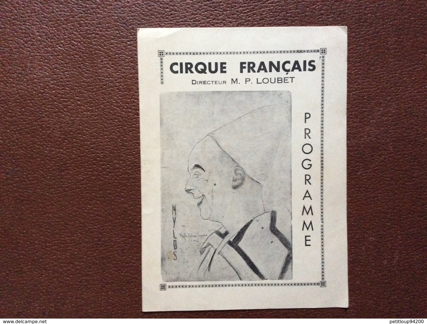 PROGRAMME CIRQUE  CIRQUE FRANÇAIS  Annee 1942 - Programas