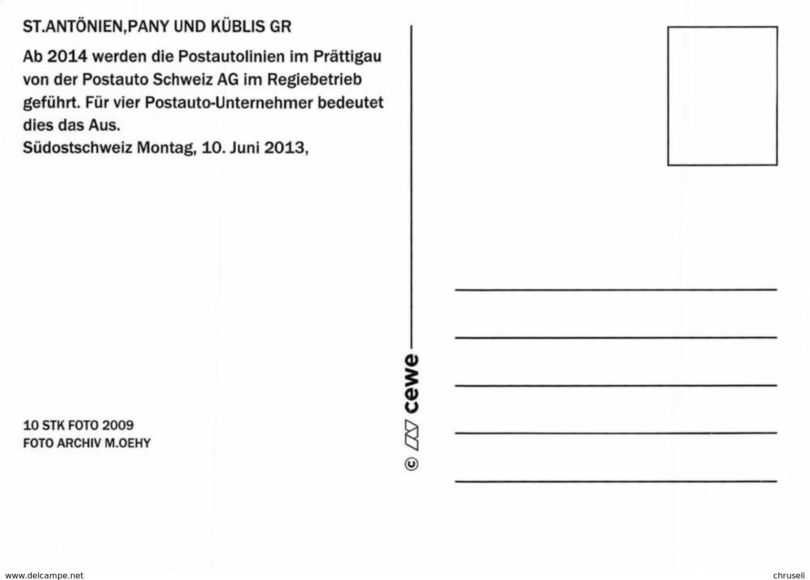 Küblis - St. Antönien - Pany  5 Bild Postauto Q  Limitierte Auflage! - Küblis