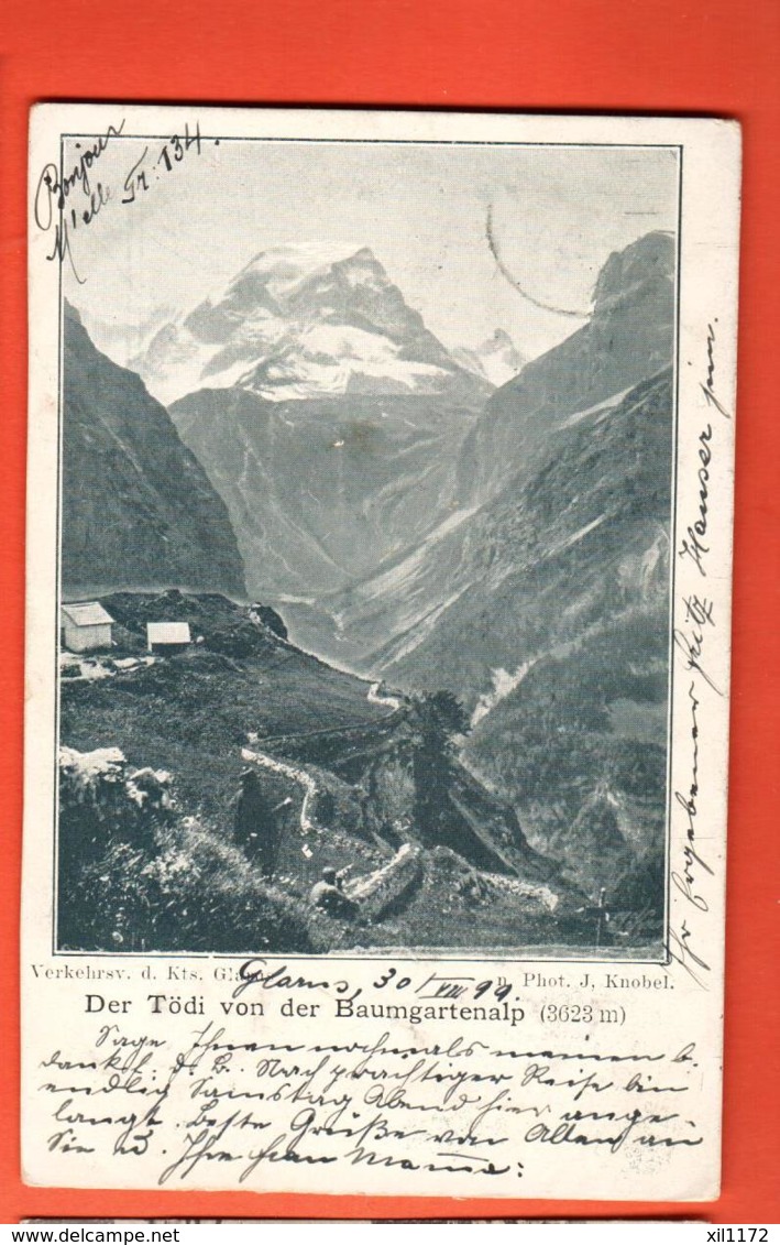 FPD-32 Der Tödi Von Der Baumgartenalp Gesehen. Pionier. Gelaufen Mit Stempel Glarus In 1899 - Autres & Non Classés