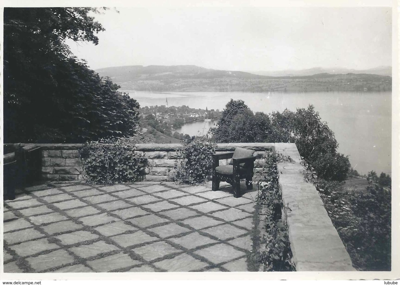 Terrasse Schloss Arenenberg Mit Blick Auf Berlingen         Ca. 1940 - Berlingen