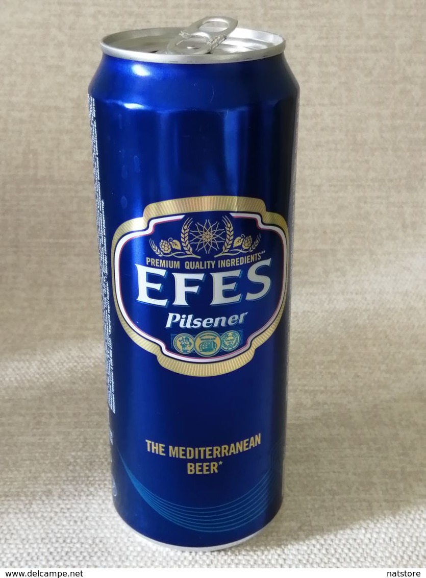 KAZAKHSTAN...BEER CAN..450ml. "EFES" №1 MEDITERRANEAN BEER IN THE WORLD - Cannettes