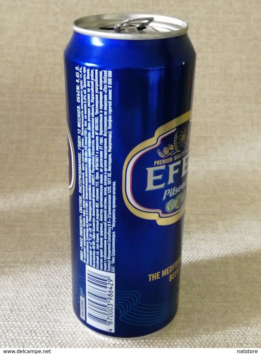 KAZAKHSTAN...BEER CAN..450ml. "EFES" №1 MEDITERRANEAN BEER IN THE WORLD - Cannettes