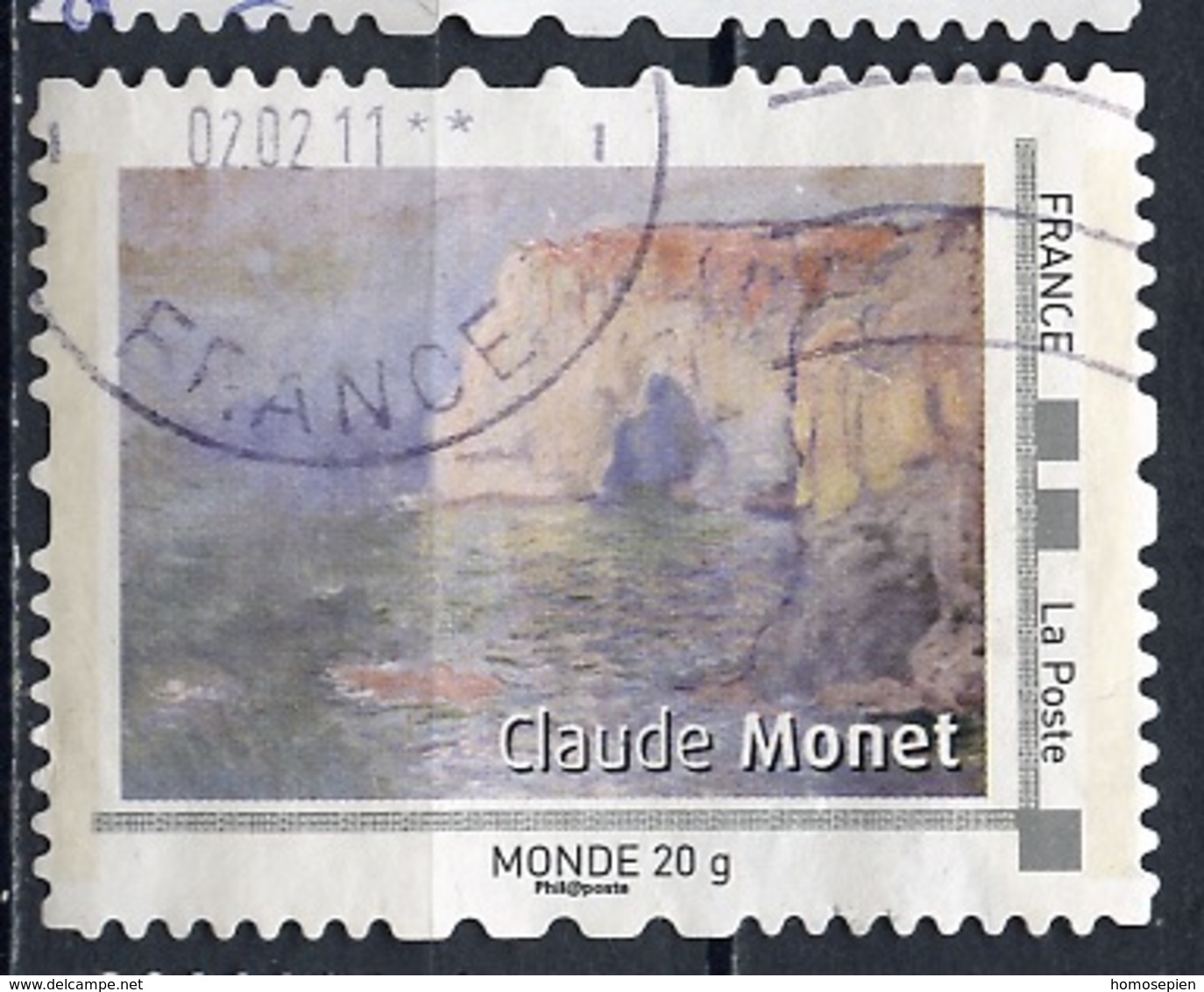 France - Frankreich Timbre Personnalisé 2008 Type ID19-02 (o) -  Monde 20g - œuvre De C Monnet - Other & Unclassified