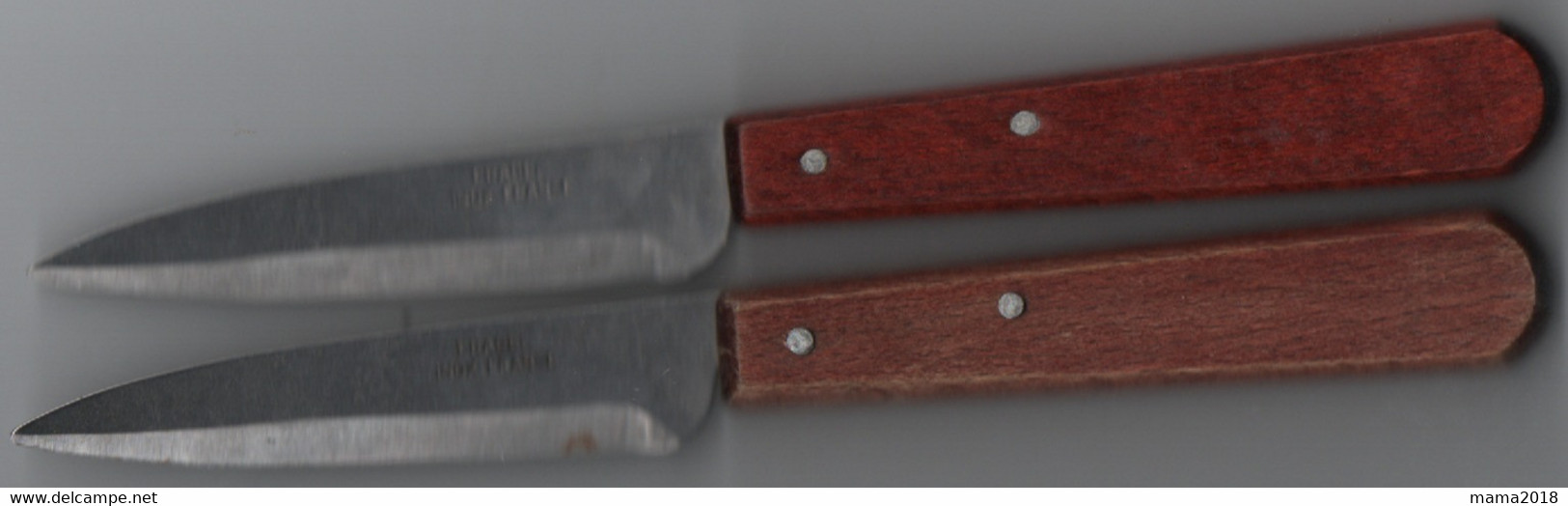 Deux  Couteaux   Pradel Inox France Manche Bois - Couteaux