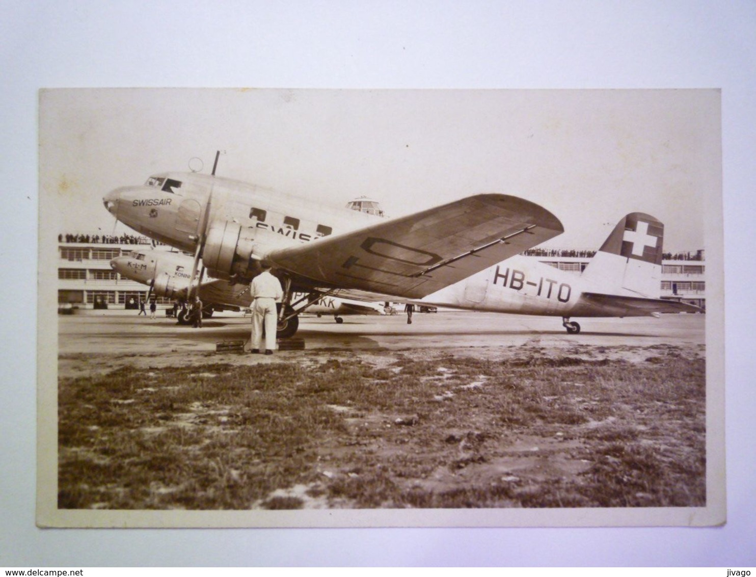 2020 - 6838  PORT AERIEN Du BOURGET-DUGNY  :  Avion Américain D.C. 2  De La Cie Swissair   1939    XXX - Le Bourget