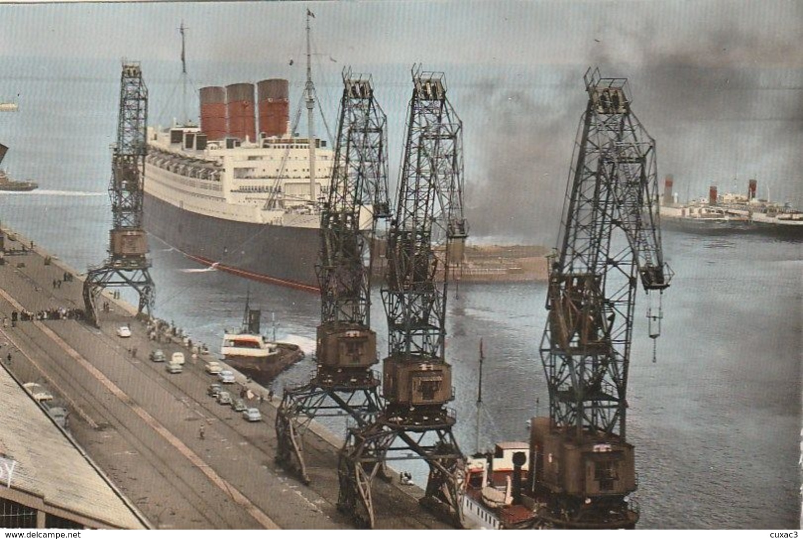 50 -LE ( QUEEN MARY ) Arrvant En France , Cherbourg-new-york - Steamers