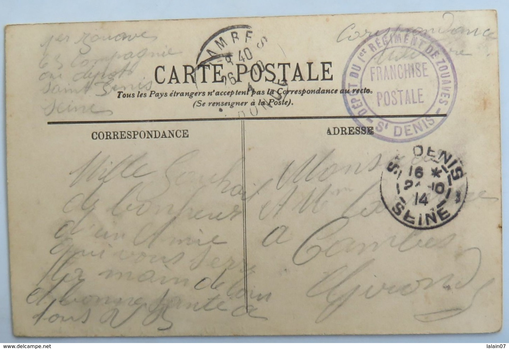 C. P. A. Couleur : 93 L'ILE SAINT-DENIS : La Rue Mechin, Animé, En 1914 - L'Ile Saint Denis