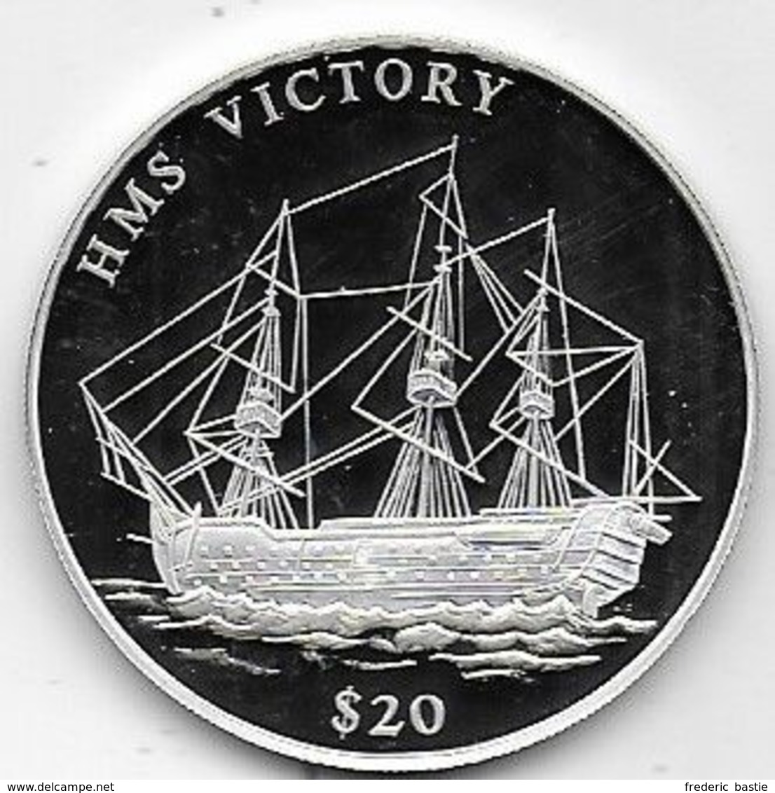Libéria - 20 Dollars Bateau H.M.S. Victory En Argent - Liberia