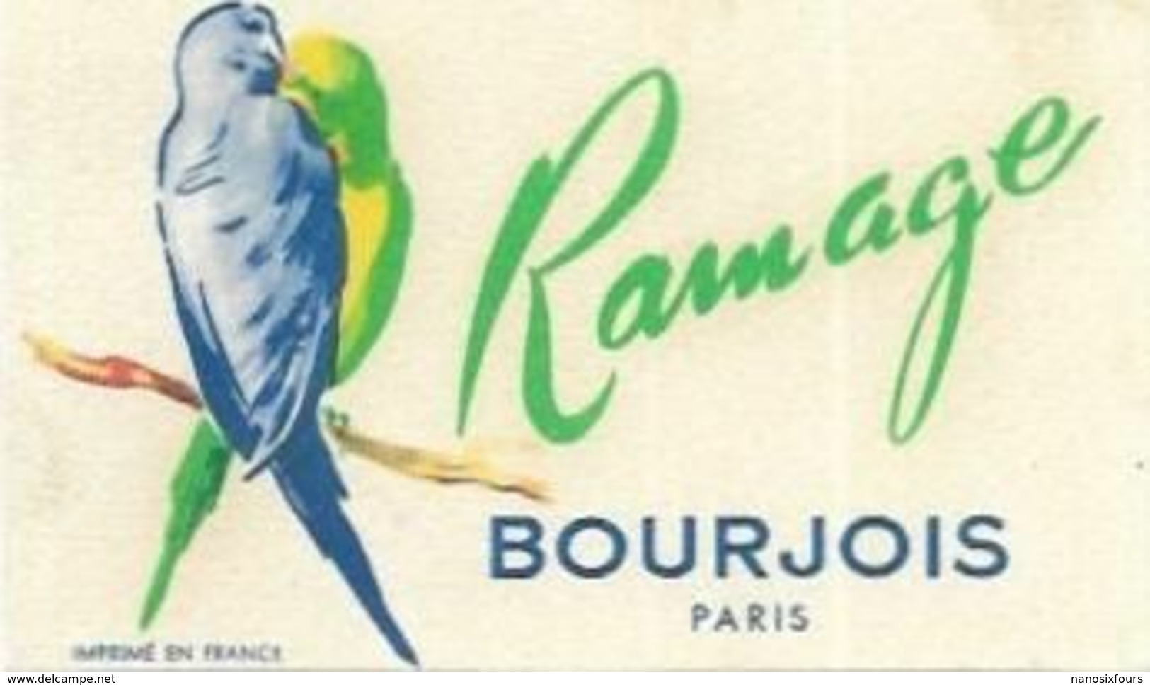CARTES  PARFUMEES  RAMAGE DE BOURJOIS PARIS - Non Classés