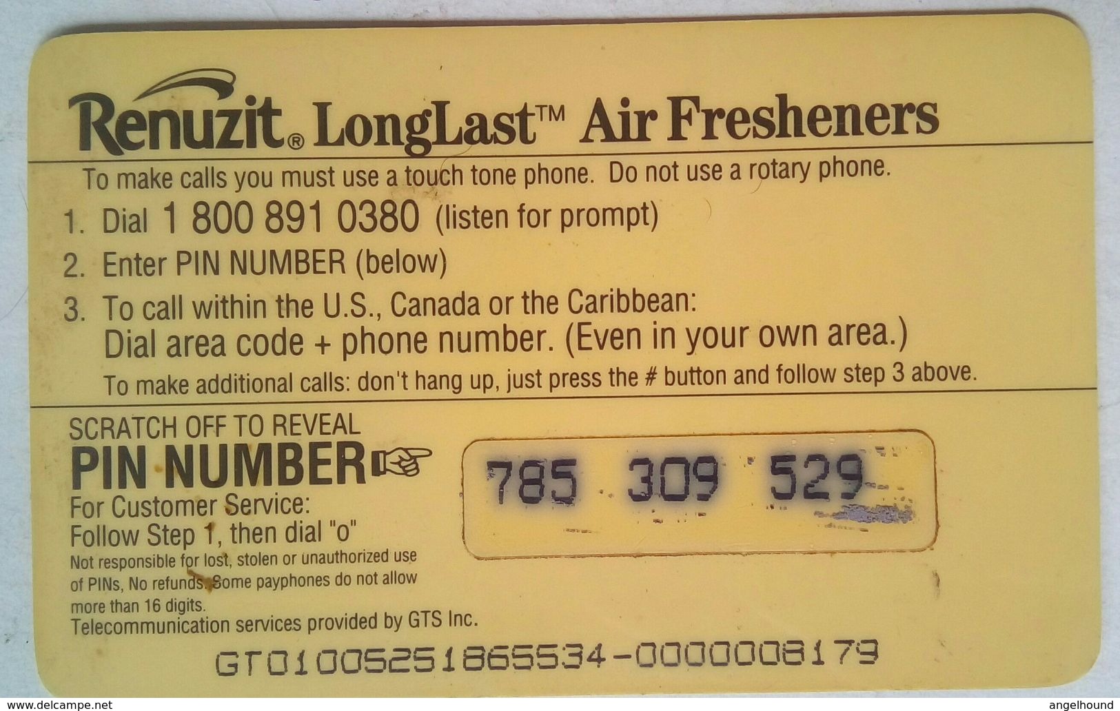 USA Renuzet Promotional Phinecard - GTS