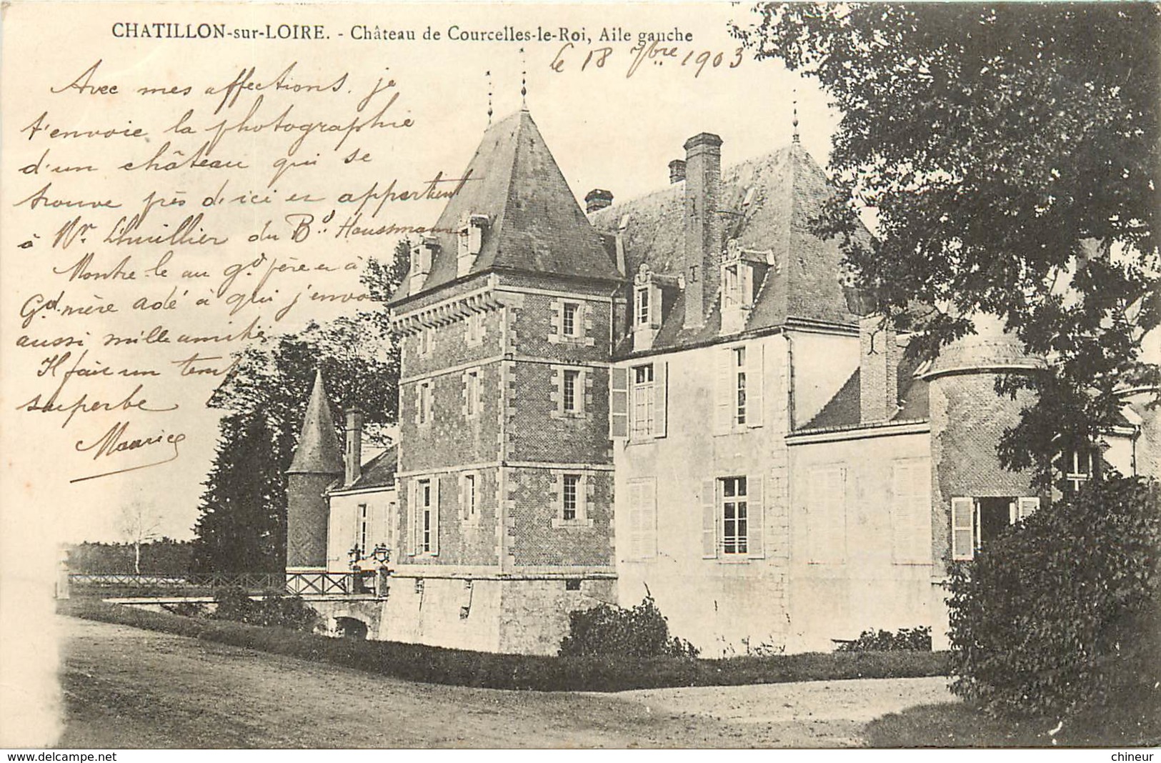 CHATILLON SUR LOIRE CHATEAU DE COURCELLES LE ROI AILE GAUCHE - Chatillon Sur Loire