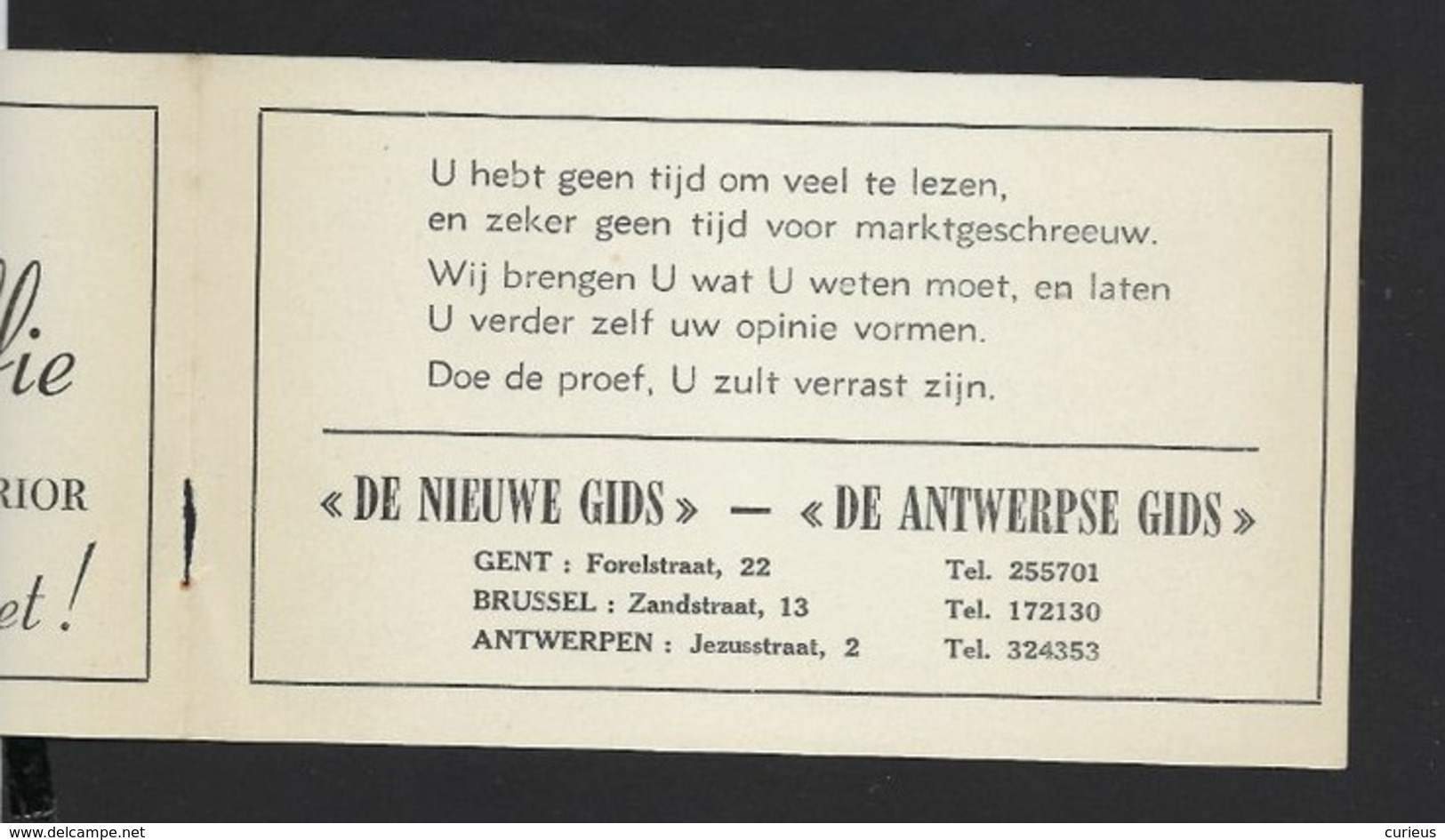 RECLAME * BROUWERIJ ANGLO BELGE * BANK SOCIETE GENERALE * BRUYBOOGHE S KOFFIE * DE NIEUWE GIDS * 15.5 X 9.5 CM - Altri & Non Classificati