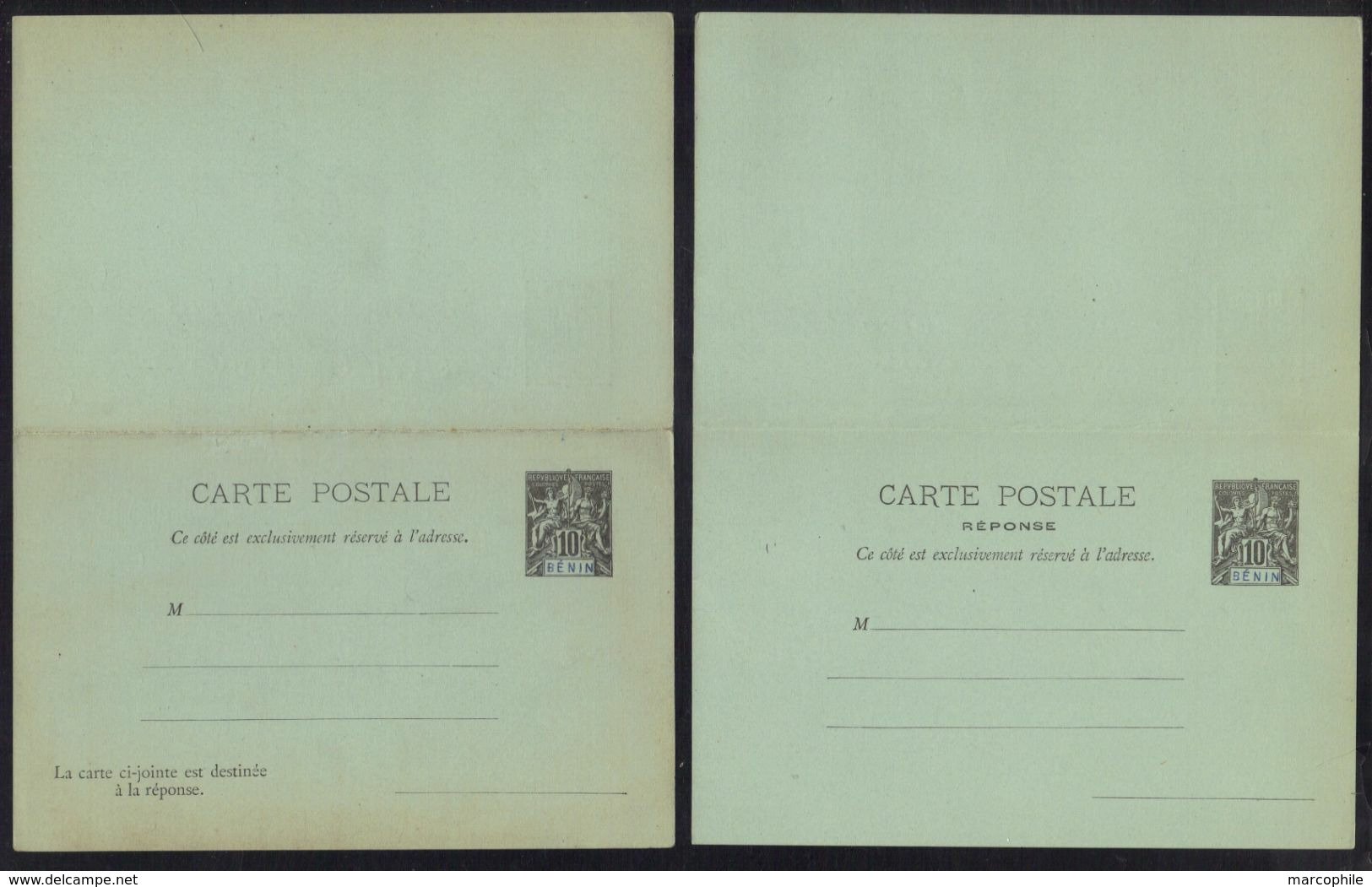 BENIN / 1894 ENTIER POSTAL - CARTE POSTALE DOUBLE REPONSE PAYEE  ACEP # 6 (ref 5752) - Briefe U. Dokumente