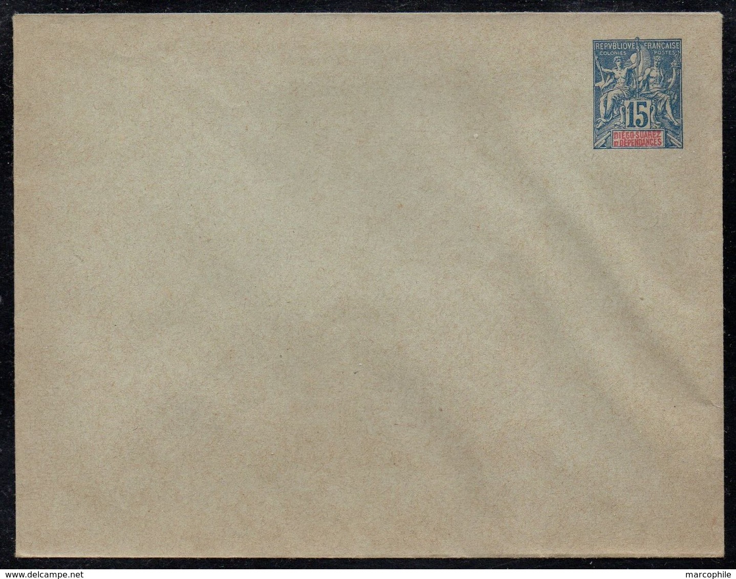 DIEGO SUAREZ / 1892 ENTIER POSTAL 15 C. BLEU - ENVELOPPE / ACEP # 7 (ref LE3892) - Covers & Documents