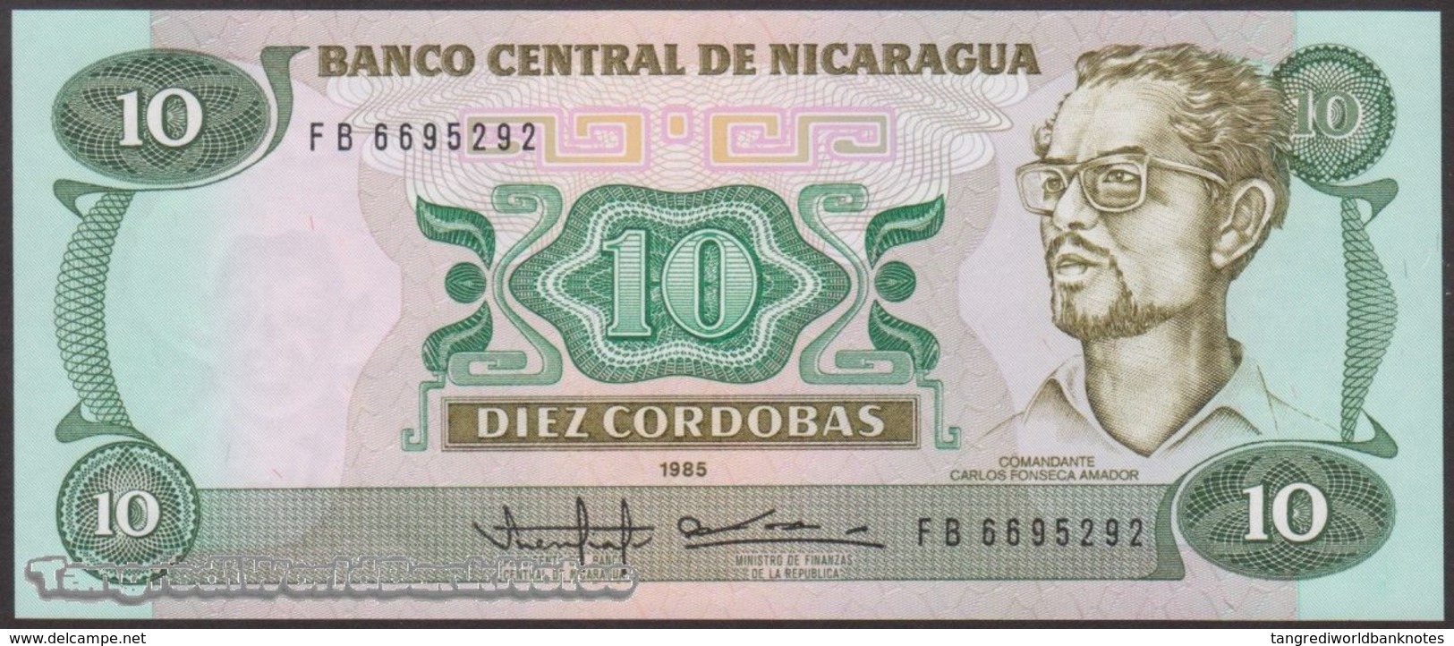 TWN - NICARAGUA 151 - 10 Cordobas 1985 (1988) Prefix FB UNC - Nicaragua