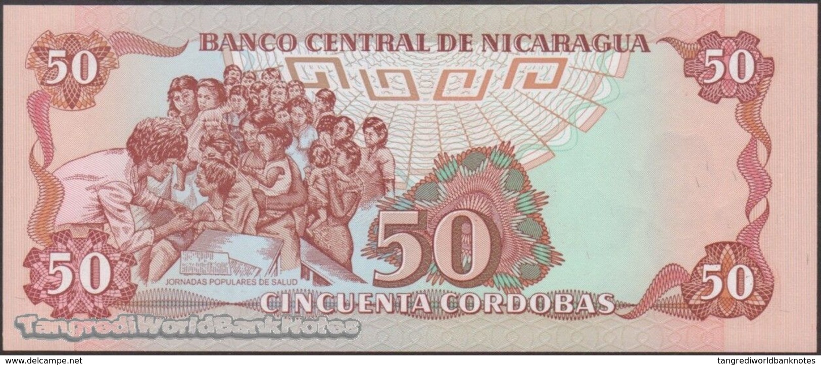 TWN - NICARAGUA 153 - 50 Cordobas 1985 (1988) Prefix FB UNC - Nicaragua