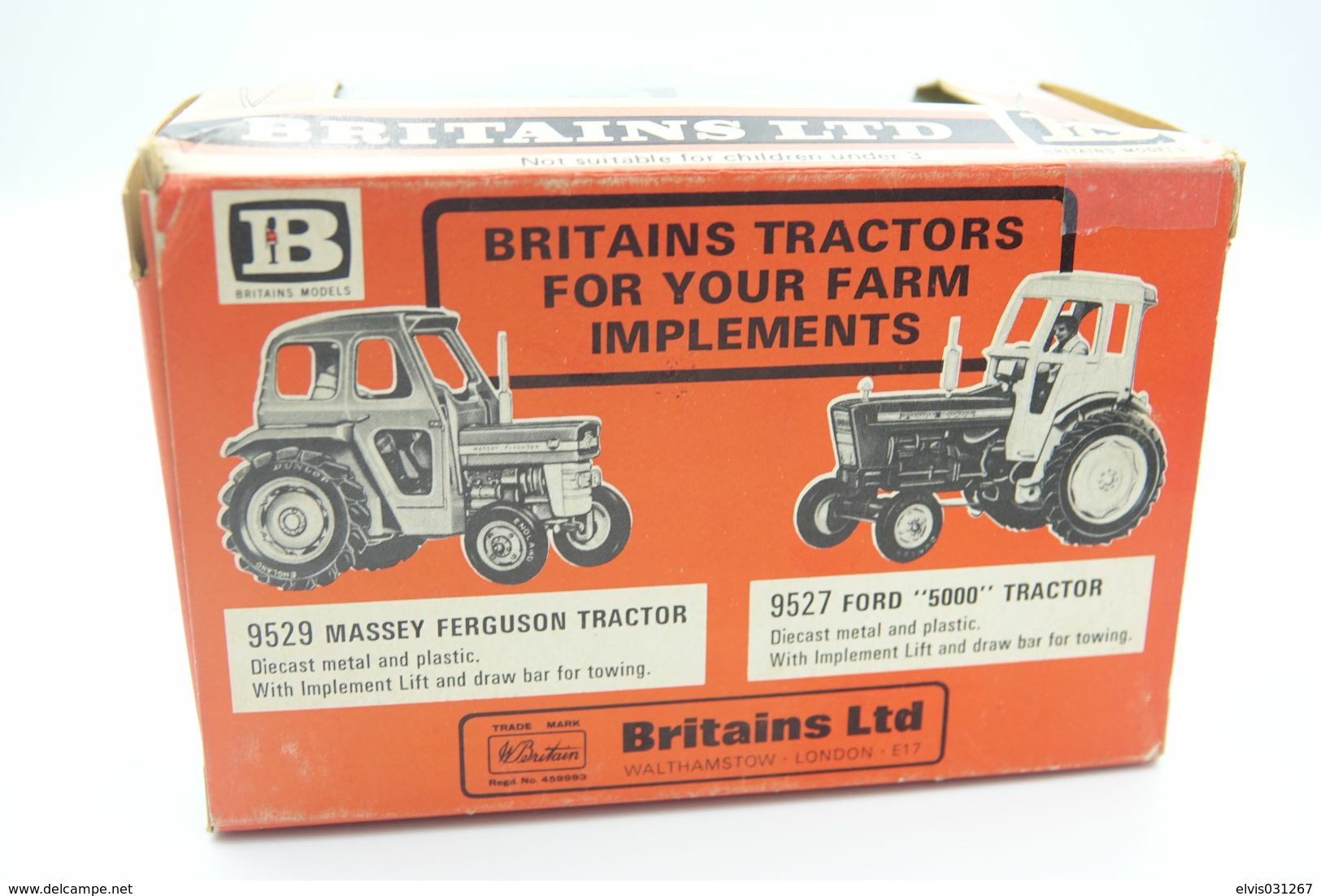 Britains Ltd, Deetail : Britains 9536 Cultivator Original BOX Made In England, - Britains