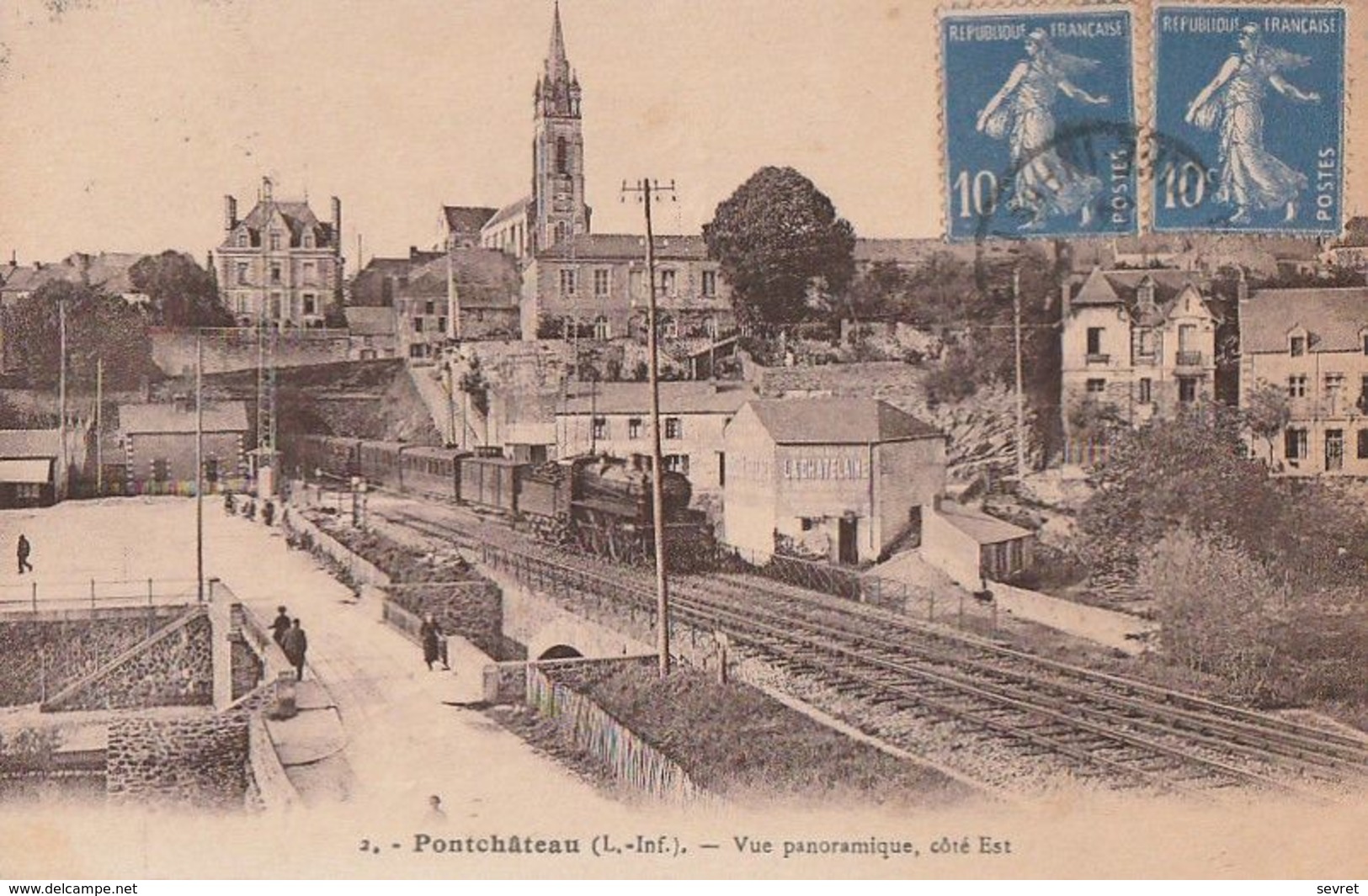 PONTCHÂTEAU. - Vue Panoramique, Côté Est. Train, Très Beau Cliché - Pontchâteau