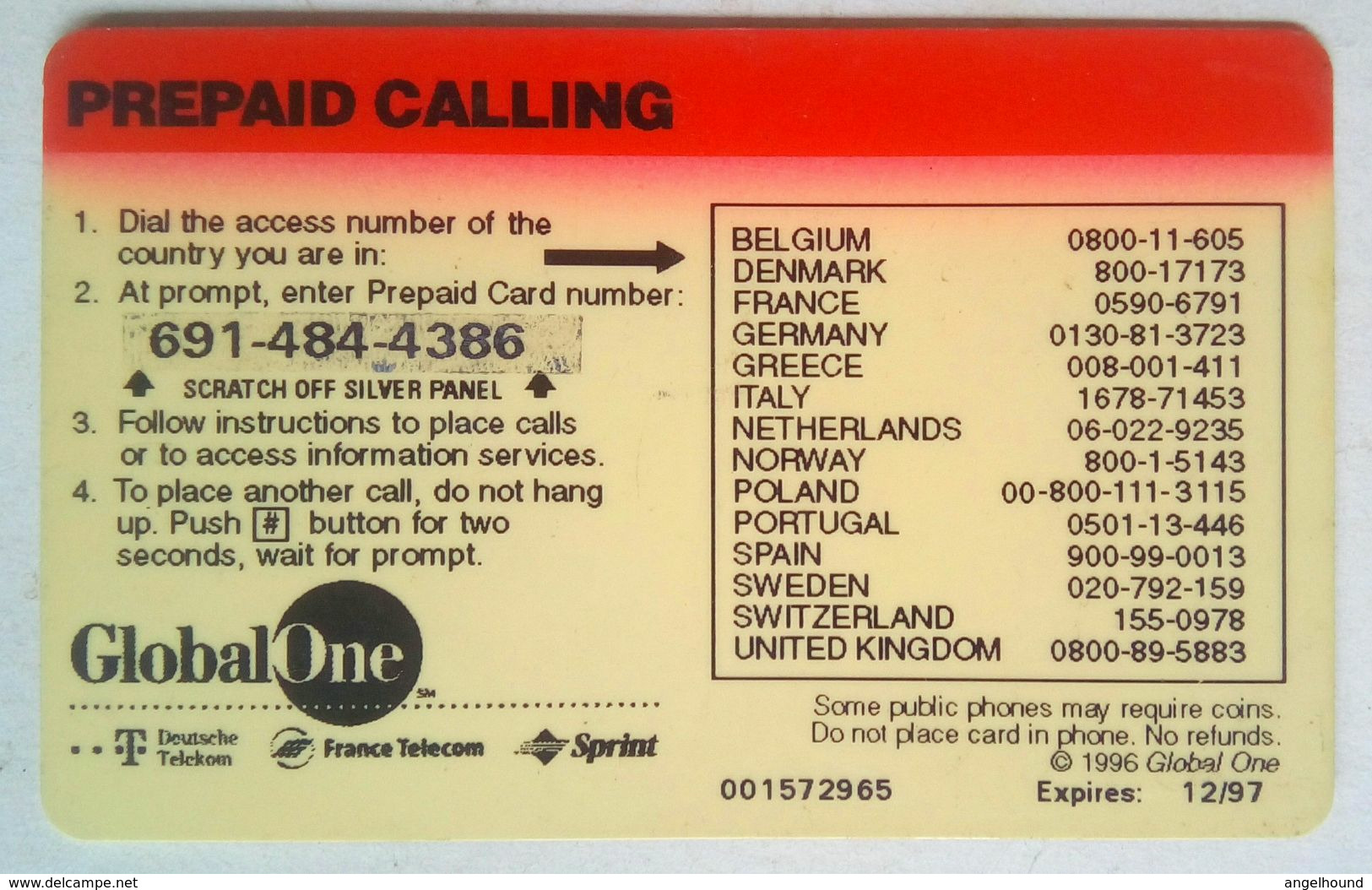 Global One Phonecard - Flowers