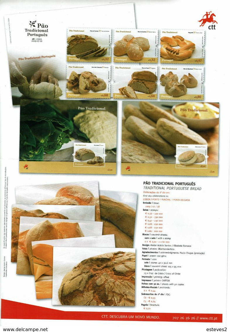 Portugal 2009 , Brochure , Pagela , Antonio Pedro , Jazz , D. Afonso Henriques , Lusitano Horse , Portuguese Bread - Sonstige & Ohne Zuordnung