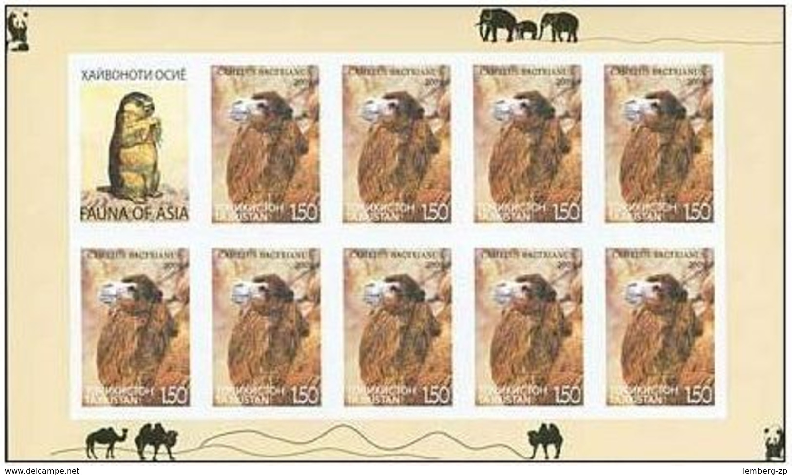 2069 - Tajikistan - 2009 - Animals Fauna Of Asia - 8 M/S Of 9v + 1 Label - Imperforated - MNH - Lemberg-Zp - Tajikistan